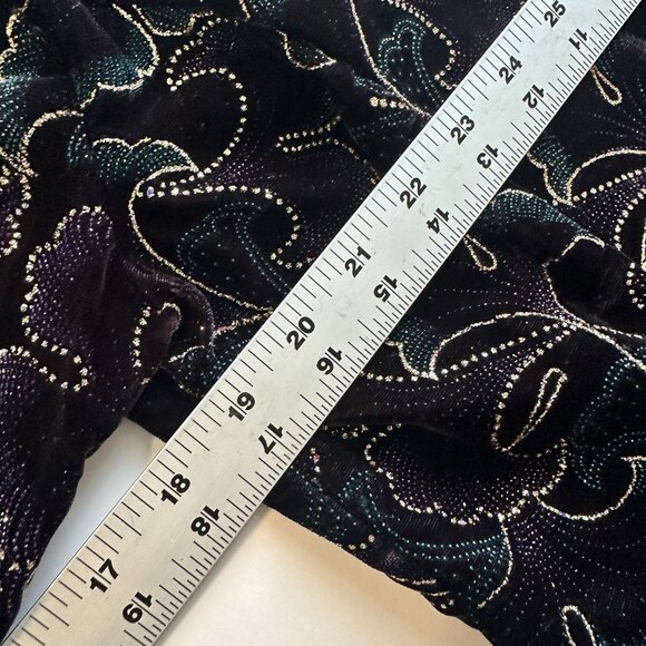 Scott McClintock Womens Velvet Blazer Jacket Top Size 10 Black Gold Evening Vtg - Picture 5 of 9